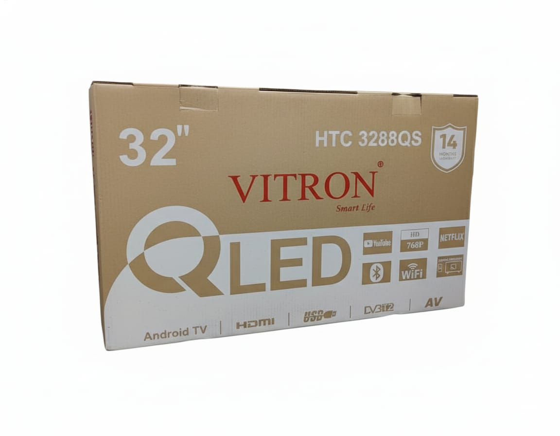 Vitron HTC3288QS 32 QLED Smart Android  Digital TV with Bluetooth  Wi-Fi Connectivity