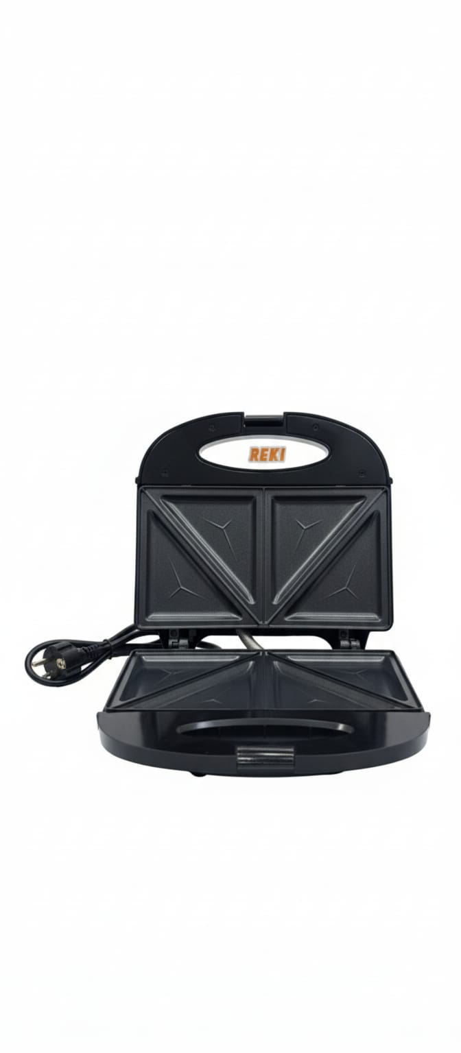 Reki Sandwich Maker  Non-Stick Plates Cool-Touch Handle Fast Heating