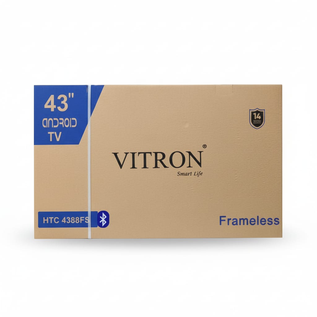 Vitron HTC4388FS 43 Smart Android Frameless Full HD TV  Black 1 Year Warranty